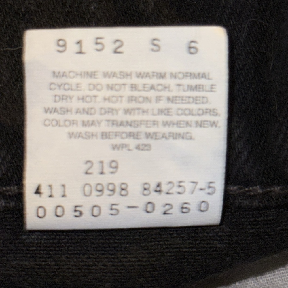 Levi’s 505 Vintage 1998 Black Wash Jeans SZ 36/32 - Picture 9 of 10